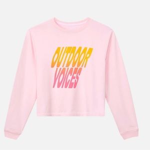 Outdoor Voices Womens Medium Pink Crewneck light sweat sweatshirt - 100% cotton